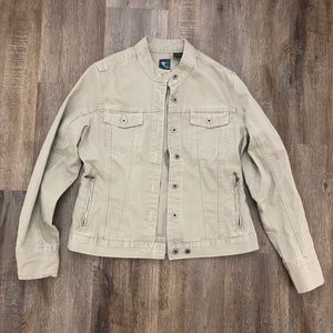 French Cuff Khaki Jean Jacket